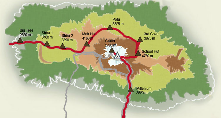 Northern Circuit Route Map – Kilimanjaro’s Longest & Best Acclimatization Trek