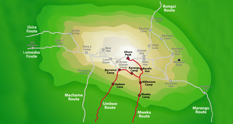 Umbwe Route Map – Kilimanjaro’s Steepest and Most Challenging Ascent